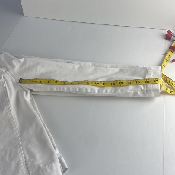 2/$25 White cotton blend old money French girl formal frilly jean jacket small - Picture 9 of 13